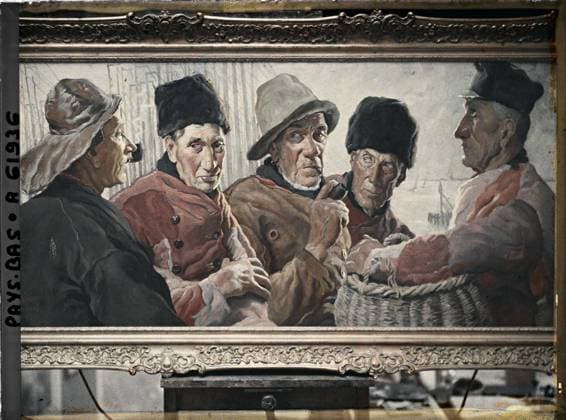 RECORD DATE NOT STATED Steendam, Netherlands a painting of the painter Hering , 1929 - Netherlands - StÃ phane Passet - (August 17-31) (French - ï»¿Volendam , Pays-Bas Un tableau du peintre Hering). Group portrait, painting, fishing , sea trades, man, Human beings, art, economic activity, Hollande, Marken, the last painting of the painter Hering Copyright: xpiemagsx AKahnlpie020223-17738 !ACHTUNG AUFNAHMEDATUM GESCHÄTZT!