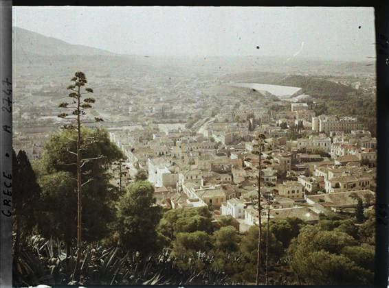 RECORD DATE NOT STATED Athens, Greece the Panathenic stadium seen from Mont Lycabette , 1913 - Balkans, Italy - Jean Brunhes and Auguste LÃ on - (September - October 23) (French - ï»¿Athenes , Grece Le stade PanathÃ nique vu du Mont Lycabette). Agglomeration, vegetation , botanical panorama, sports field, Habitat , architecture, nature , environment, sport, Greece, Athens, the stadium seen from the Lycabette Copyright: xpiemagsx AKahnlpie020223-3524 !ACHTUNG AUFNAHMEDATUM GESCHÄTZT!