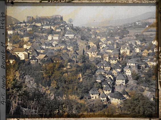 RECORD DATE NOT STATED Jajce, Bosnia and Herzegovina Panorama , 1912 - Balkans, Italy - Jean Brunhes and Auguste LÃ on - (October 13 - 27) (French - ï»¿Jajce , Bosnie-HerzÃ govine Panorama). Fortress, agglomeration panorama, Habitat , Architecture, Bosnia, Jajce, Panorama Copyright: xpiemagsx AKahnlpie020223-6316 !ACHTUNG AUFNAHMEDATUM GESCHÄTZT!