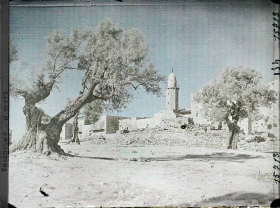RECORD DATE NOT STATED Jerusalem, Palestine Basilica of the Ascension , 1918 - Near East, Egypt, Palestine, Cyprus - Paul Castelnau (photographic section of the armies) - (January 9 -October 6) (French - ï»¿JÃ rusalem , Palestine Basilique de l Ascension). Islam, minaret, agglomeration panorama, Olivier, religious architecture, Religion , Habitat , Architecture, Palestine, Jerusalem, sanctuary of the ascent at Mont des Oliviers Copyright: xpiemagsx AKahnlpie020223-289 !ACHTUNG AUFNAHMEDATUM GESCHÄTZT!