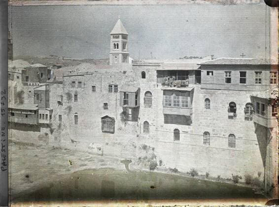 RECORD DATE NOT STATED Jerusalem, Palestine EzÃ chias swimming pool , 1918 - Near East, Egypt, Palestine, Cyprus - Paul Castelnau (photographic section of the armies) - (January 9 -October 6) (French - ï»¿JÃ rusalem , Palestine Piscine d EzÃ chias). Church, Christianity, Bell tower, Housing, Hydraulic Installation, Religion , Habitat , Architecture, Palestine, Jerusalem, Ezechias swimming pool Copyright: xpiemagsx AKahnlpie020223-5083 !ACHTUNG AUFNAHMEDATUM GESCHÄTZT!