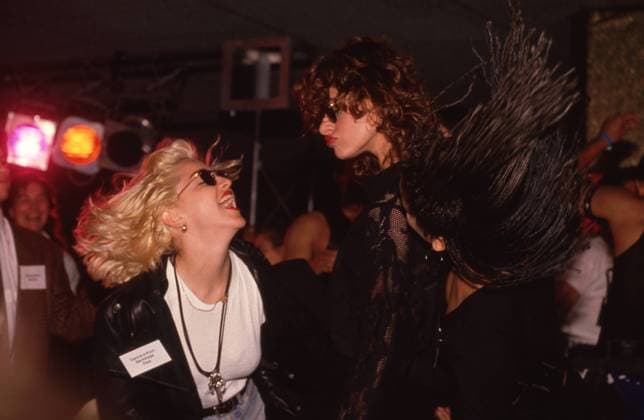 Madonna and Sandra Bernhard at an AIDS Dance-A-Thon Benefit on February 26, 1989. Copyright: xRalphxDominguez MediaPunchx