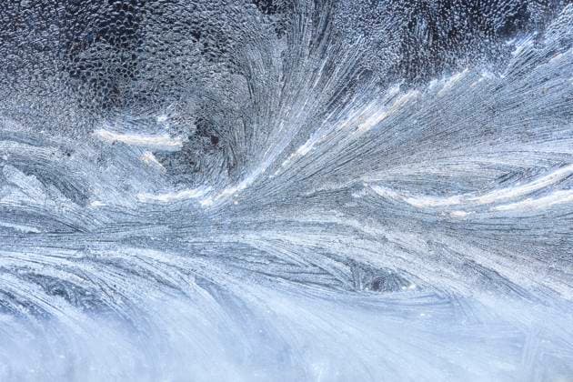 Creative Highlights World Eisblumen an einem Fenster vor schwarzem Hintergrund *** Ice Flowers to a Window before black Background 1082502041