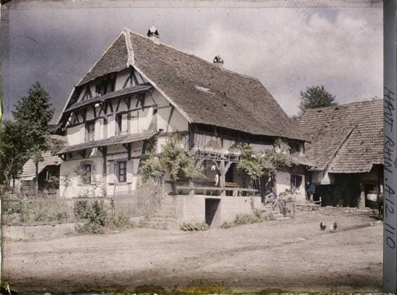 RECORD DATE NOT STATED Lake Alfeld, Haut-Rhin, Alsace, France a farm , 1917 - Alsace - Paul Castelnau (photographic section of the armies) - (June) (French - ï»¿Lac d Alfeld , Haut-Rhin , Alsace , France Une ferme). Farm, home, forehead, hairy, half -timbered, Habitat , Architecture, First World War Copyright: xpiemagsx AKahnlpie020223-7335 !ACHTUNG AUFNAHMEDATUM GESCHÄTZT!