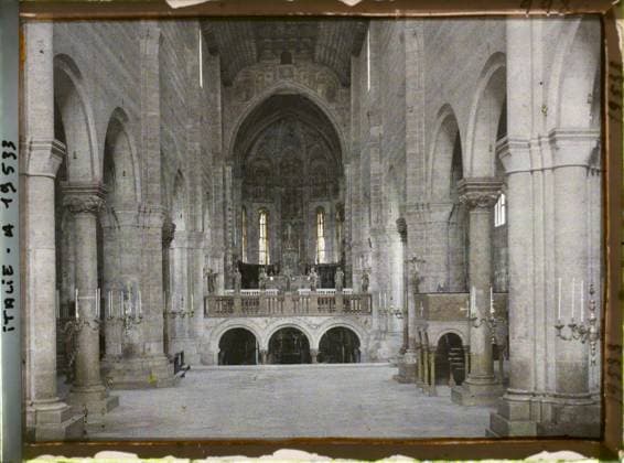 RECORD DATE NOT STATED VÃ ron, Italy Grand Nef de la Basilica of Sanogra in the Basilica , 1918 - Italy - Fernand Cuville - (March -August) (French - ï»¿VÃ rone , Italie Grande Nef de la basilique San Zeno Maggiore). Church, Christianity, inner view, altar, religious architecture, Religion , Habitat , Architecture, Italy, Verona, big nave of S. Zeno Copyright: xpiemagsx AKahnlpie020223-14792 !ACHTUNG AUFNAHMEDATUM GESCHÄTZT!