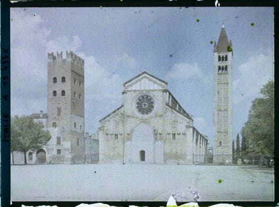 RECORD DATE NOT STATED Verona, Italy facade of the San Zeno Maggiore basilica? , 1918 - Italy - Fernand Cuville - (March -August) (French - ï»¿VÃ rone , Italie Facade de la basilique San Zeno Maggiore ?). Church, Christianity, Tour, Bell tower, place, religious architecture, Religion , Habitat , Architecture, Italy, VÃ rone, Faqueata of the Cathedral of Magen. Copyright: xpiemagsx AKahnlpie020223-14696 !ACHTUNG AUFNAHMEDATUM GESCHÄTZT!
