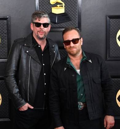 (L-R) Patrick Carney and Dan Auerbach of The Black Keys attend the 65th annual Grammy Awards at the Crypto.com Arena in Los Angeles on Sunday, February 5, 2023.  LAP20230205102 JIMxRUYMEN