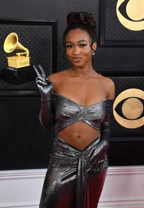 Nija Charles attends the 65th annual Grammy Awards at the Crypto.com Arena in Los Angeles on Sunday, February 5, 2023.  LAP20230205115 JIMxRUYMEN