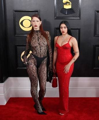 Trinity Vigorsky and Lourdes Leon attend the 65th annual Grammy Awards at the Crypto.com Arena in Los Angeles on Sunday, February 5, 2023.  LAP20230205584 JIMxRUYMEN