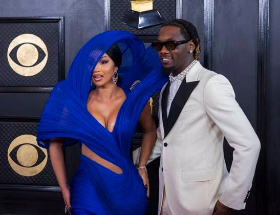 February 5, 2023, Los Angeles, California, USA: Cardi B and Offset on the red carpet of the 65th Annual Grammy Awards held on Sunday February 5, 2023 at Crypto Arena in Los Angeles, California. PI Los Angeles USA - ZUMAp124 20230205_zaa_p124_015 Copyright: xJAVIERxROJASx