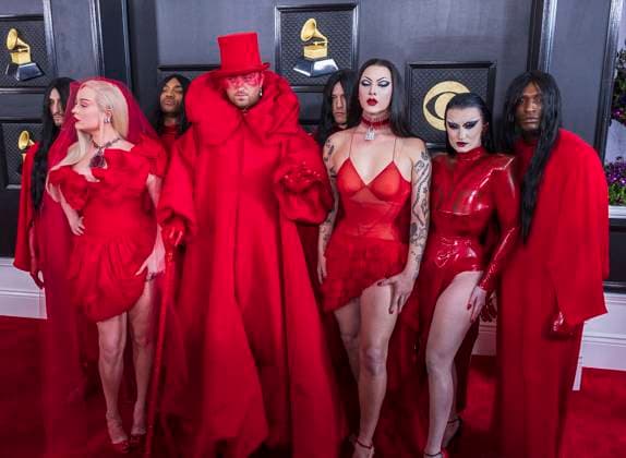 February 5, 2023, Los Angeles, California, USA: (L-R) Kim Petras, Sam Smith, Violet Chachki and Gottmik on the red carpet of the 65th Annual Grammy Awards held on Sunday February 5, 2023 at Crypto Arena in Los Angeles, California. PI Los Angeles USA - ZUMAp124 20230205_zaa_p124_070 Copyright: xJAVIERxROJASx