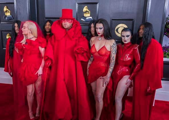 February 5, 2023, Los Angeles, California, USA: (L-R) Kim Petras, Sam Smith, Violet Chachki and Gottmik on the red carpet of the 65th Annual Grammy Awards held on Sunday February 5, 2023 at Crypto Arena in Los Angeles, California. PI Los Angeles USA - ZUMAp124 20230205_zaa_p124_071 Copyright: xJAVIERxROJASx