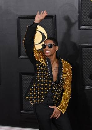 Myles Frost attends the 65th annual Grammy Awards at the Crypto.com Arena in Los Angeles on Sunday, February 5, 2023.  LAP20230205145 JIMxRUYMEN
