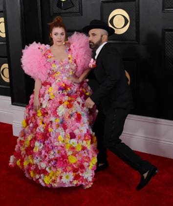(L-R) Alisha Gaddis and Lucky Diaz attend the 65th annual Grammy Awards at the Crypto.com Arena in Los Angeles on Sunday, February 5, 2023.  LAP20230205180 JIMxRUYMEN