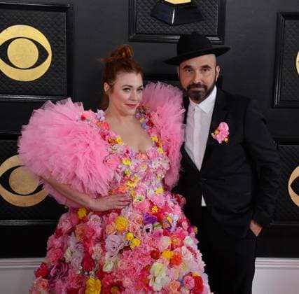 (L-R) Alisha Gaddis and Lucky Diaz attend the 65th annual Grammy Awards at the Crypto.com Arena in Los Angeles on Sunday, February 5, 2023.  LAP20230205181 JIMxRUYMEN