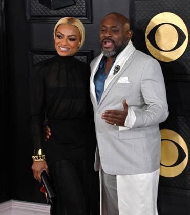 Lauren Branche and Steve Stoute attend the 65th annual Grammy Awards at the Crypto.com Arena in Los Angeles on Sunday, February 5, 2023.  LAP20230205198 JIMxRUYMEN