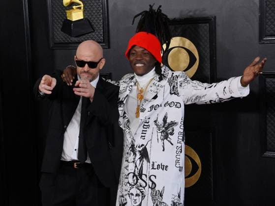Bob Riddim and Blvk H3ro attend the 65th annual Grammy Awards at the Crypto.com Arena in Los Angeles on Sunday, February 5, 2023.  LAP20230205211 JIMxRUYMEN