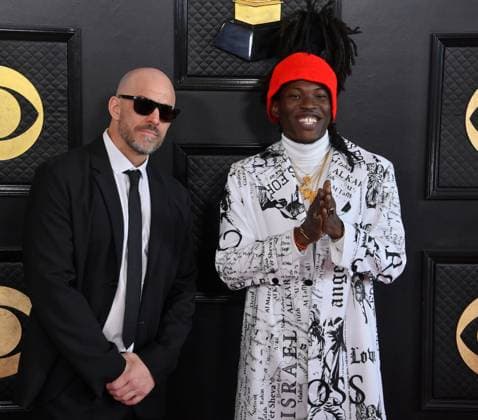 Bob Riddim and Blvk H3ro attend the 65th annual Grammy Awards at the Crypto.com Arena in Los Angeles on Sunday, February 5, 2023.  LAP20230205212 JIMxRUYMEN