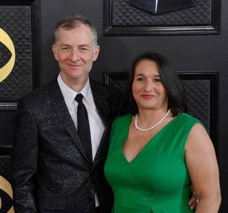 Robert Russ and Nina-Sarah Feldmann attend the 65th annual Grammy Awards at the Crypto.com Arena in Los Angeles on Sunday, February 5, 2023.  LAP20230205239 JIMxRUYMEN