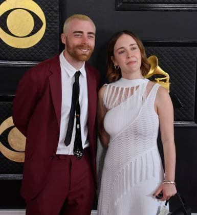 George Nicholas and Ariel Bogle attend the 65th annual Grammy Awards at the Crypto.com Arena in Los Angeles on Sunday, February 5, 2023.  LAP20230205259 JIMxRUYMEN