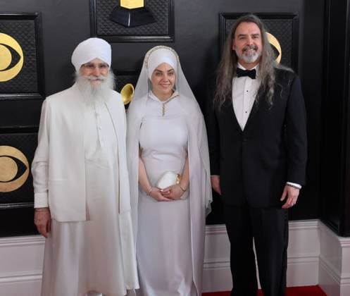 Harijiwan Khalsa, Gurujas, and Adam Berry of White Sun attend the 65th annual Grammy Awards at the Crypto.com Arena in Los Angeles on Sunday, February 5, 2023.  LAP20230205266 JIMxRUYMEN