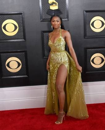 Coco Jones attends the 65th annual Grammy Awards at the Crypto.com Arena in Los Angeles on Sunday, February 5, 2023.  LAP20230205630 JIMxRUYMEN