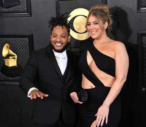 Ray Charles Jr. and Cassandra Brown attend the 65th annual Grammy Awards at the Crypto.com Arena in Los Angeles on Sunday, February 5, 2023.  LAP20230205299 JIMxRUYMEN
