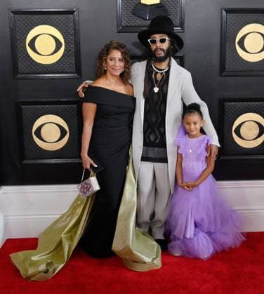 Protoje (R) and guests attend the 65th annual Grammy Awards at the Crypto.com Arena in Los Angeles on Sunday, February 5, 2023.  LAP20230205302 JIMxRUYMEN
