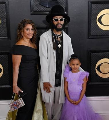 Protoje (R) and guests attend the 65th annual Grammy Awards at the Crypto.com Arena in Los Angeles on Sunday, February 5, 2023.  LAP20230205303 JIMxRUYMEN