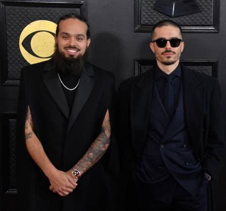 Stefan Johnson and Jordan K. Johnson of The Monsters and Strangerz attend the 65th annual Grammy Awards at the Crypto.com Arena in Los Angeles on Sunday, February 5, 2023.  LAP20230205307 JIMxRUYMEN
