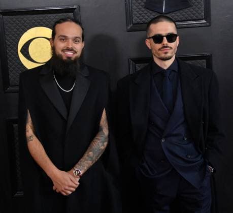 Stefan Johnson and Jordan K. Johnson of The Monsters and Strangerz attend the 65th annual Grammy Awards at the Crypto.com Arena in Los Angeles on Sunday, February 5, 2023.  LAP20230205308 JIMxRUYMEN