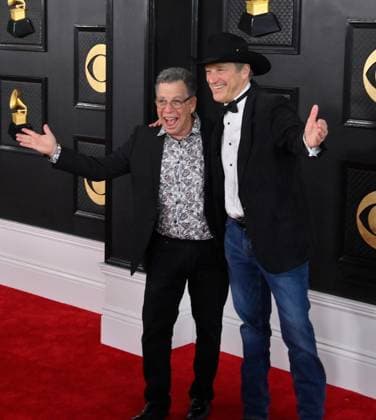 Lucky Oceans (L), of band Asleep at the Wheel attends the 65th annual Grammy Awards at the Crypto.com Arena in Los Angeles on Sunday, February 5, 2023.  LAP20230205310 JIMxRUYMEN