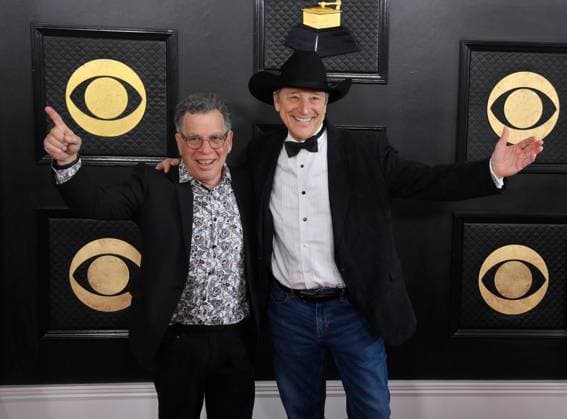 Lucky Oceans (L), of band Asleep at the Wheel attends the 65th annual Grammy Awards at the Crypto.com Arena in Los Angeles on Sunday, February 5, 2023.  LAP20230205311 JIMxRUYMEN