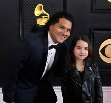 Eric Morones and Ava Morones attend the 65th annual Grammy Awards at the Crypto.com Arena in Los Angeles on Sunday, February 5, 2023.  LAP20230205333 JIMxRUYMEN
