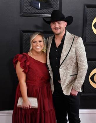 (L-R) Drew Parker and Mallory Parker attend the 65th annual Grammy Awards at the Crypto.com Arena in Los Angeles on Sunday, February 5, 2023.  LAP20230205751 JIMxRUYMEN