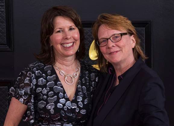 February 5, 2023, Los Angeles, California, USA: Audrey Bilger and Cheryl Pawelski on the red carpet of the 65th Annual Grammy Awards held on Sunday February 5, 2023 at Crypto Arena in Los Angeles, California. PI Los Angeles USA - ZUMAp124 20230205_zaa_p124_126 Copyright: xJAVIERxROJASx