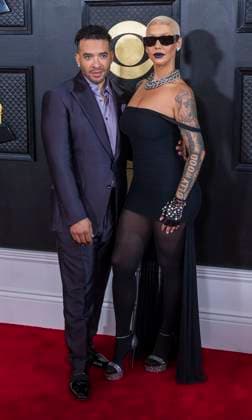 February 5, 2023, Los Angeles, California, USA: Jason Lee and Amber Rose on the red carpet of the 65th Annual Grammy Awards held on Sunday February 5, 2023 at Crypto Arena in Los Angeles, California. PI Los Angeles USA - ZUMAp124 20230205_zaa_p124_146 Copyright: xJAVIERxROJASx