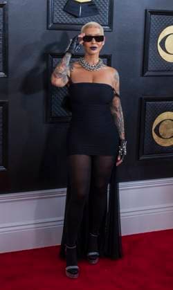 February 5, 2023, Los Angeles, California, USA: Amber Rose on the red carpet of the 65th Annual Grammy Awards held on Sunday February 5, 2023 at Crypto Arena in Los Angeles, California. PI Los Angeles USA - ZUMAp124 20230205_zaa_p124_152 Copyright: xJAVIERxROJASx