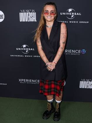 Universal Music Group 2023 65th GRAMMY Awards After Party Australian singer, songwriter, producer, drummer and musician G Flip (Georgia Claire Flipo) arrives at the Universal Music Group 2023 65th GRAMMY Awards After Party held at Milk Studios Los Angeles on February 5, 2023 in Los Angeles, California, United States. Milk Studios Los Angeles, Los Angeles, California California United States  Copyright: xImagexPressxAgencyx originalFilename: collin-universa230205_npmZ7.jpg