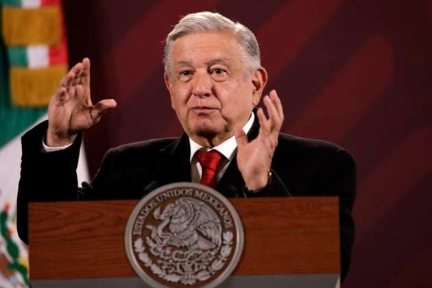 President of Mexico in press conference before reporters February 6, 2023, Mexico City, Mexico: Mexican President Andres Manuel Lopez Obrador at his daily morning conference before reporters at the National Palace in Mexico City, Mexico. on February 6, 2023 in Mexico City, Mexico (Photo by Luis Barron Eyepix Group). Copyright: xLuisxBarronx xEyepixxGroupx LB20230206_AMLO15