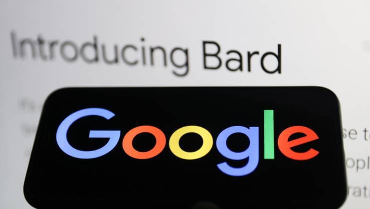 Google Bard Photo Illustrations Google logo displayed on a phone screen and Bard sign on Google website displayed on a screen are seen in this illustration photo taken in Krakow, Poland on February 6, 2023. Krakow Poland  Copyright: xJakubxPorzyckix originalFilename: porzycki-googleba230206_np8A7.jpg