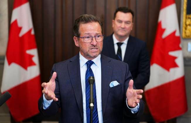 February 6, 2023, Ottawa, ON, Canada: Bloc Quebecois Leader Yves-Francois Blanchet speaks to reporters in the foyer of the House of Commons prior to question period on Parliament Hill in Ottawa on Monday, Feb. 6, 2023. Ottawa Canada  - ZUMAc35_ 20230206_zaf_c35_011 Copyright: xSeanxKilpatrickx