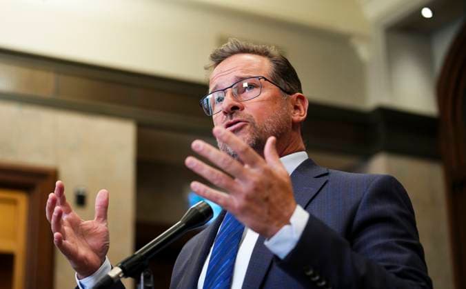 February 6, 2023, Ottawa, ON, Canada: Bloc Quebecois Leader Yves-Francois Blanchet speaks to reporters in the foyer of the House of Commons prior to question period on Parliament Hill in Ottawa on Monday, Feb. 6, 2023. Ottawa Canada  - ZUMAc35_ 20230206_zaf_c35_012 Copyright: xSeanxKilpatrickx