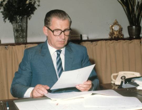 Czechoslovak Prime Minister Lubomir Strougal pictured on October 10, 1984, in Prague, Czechoslovakia. (CTKxPhoto KarelxMevald) CTKPhotoFO01103385  CTKPhotoFO01103385