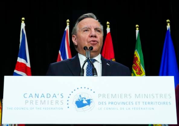 February 7, 2023, Ottawa, ON, Canada: Quebec Premier Francois Legault holds a press conference as Canada s premiers meet in Ottawa on Tuesday, Feb. 7, 2023 in Ottawa. Ottawa Canada  - ZUMAc35_ 20230207_zaf_c35_032 Copyright: xSeanxKilpatrickx