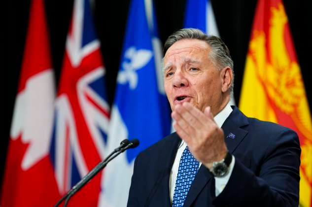 February 7, 2023, Ottawa, ON, Canada: Quebec Premier Francois Legault holds a press conference as Canada s premiers meet in Ottawa on Tuesday, Feb. 7, 2023 in Ottawa. Ottawa Canada  - ZUMAc35_ 20230207_zaf_c35_037 Copyright: xSeanxKilpatrickx
