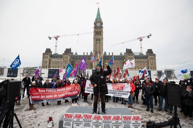 February 7, 2023, Ottawa, ON, Canada: NDP Leader Jagmeet Singh speaks during a rally to demand Canada s public health care system be protected and expanded, on Parliament Hill in Ottawa, Tuesday, Feb. 7, 2023. Ottawa Canada  - ZUMAc35_ 20230207_zaf_c35_072 Copyright: xSpencerxColbyx