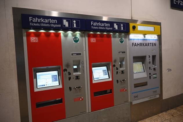 Ticket vending machine of the Deutsche Bahn DB, the VRS and the Mittelrheinbahn