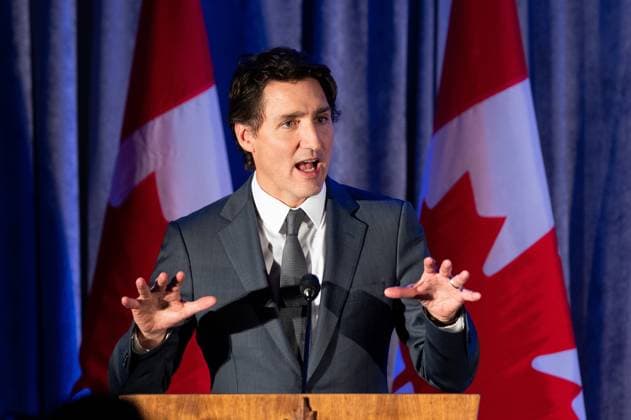 February 8, 2023, Ottawa, ON, Canada: Prime Minister Justin Trudeau delivers remarks at a Black History Month reception in Ottawa, on Wednesday, Feb. 8, 2023. Ottawa Canada  - ZUMAc35_ 20230208_zaf_c35_136 Copyright: xSpencerxColbyx