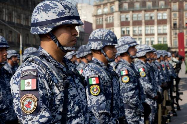 President of Mexico presides over the March of Loyalty February 9, 2023, Mexico City, Mexico: Members of the Armed Forces at the 110th anniversary ceremony of the Loyalty March in the Zocalo in Mexico City. on February 9, 2023 in Mexico City, Mexico (Photo by Luis Barron Eyepix Group). Copyright: xLuisxBarronx xEyepixxGroupx LB20230209_LEALTAD_AMLO17